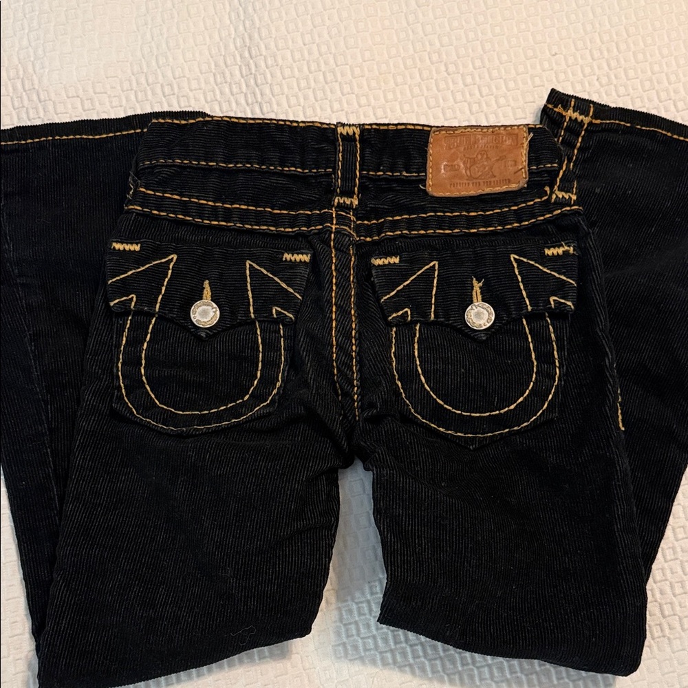 Youth/Kids True Religion Corduroy Black with Golden Accent Pants